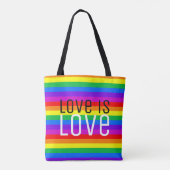 Liefde is liefde, regenboog tote bag (Achterkant)