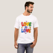 Liefde Is Liefde Regenboog Trots T-shirt (Voorkant volledig)
