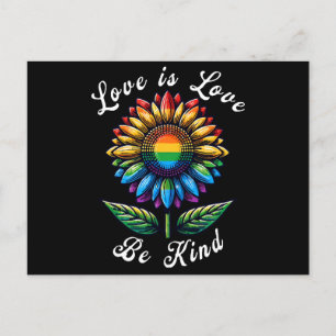 Liefde Is Liefde Regenboog Zonnebloem LGBT+ Gay Le Feestdagenkaart