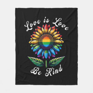 Liefde Is Liefde Regenboog Zonnebloem LGBT+ Gay Le Fleece Deken