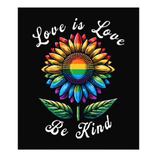 Liefde Is Liefde Regenboog Zonnebloem LGBT+ Gay Le Foto Afdruk