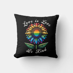 Liefde Is Liefde Regenboog Zonnebloem LGBT+ Gay Le Kussen