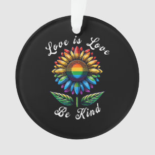 Liefde Is Liefde Regenboog Zonnebloem LGBT+ Gay Le Ornament