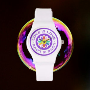 Liefde is liefde regenboogbloem horloge