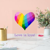 Liefde is liefde! regenbooghart acryl bord (Huwelijk)