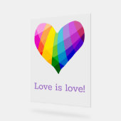 Liefde is liefde! regenbooghart acryl bord (Hoek)