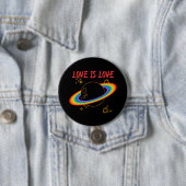 Liefde is liefde. Regenboogplaneet. LGBTQ+pride Ronde Button 7,6 Cm (In situ)