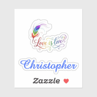 Liefde is Liefde Regenboogveer Persoonlijke Jongen Sticker