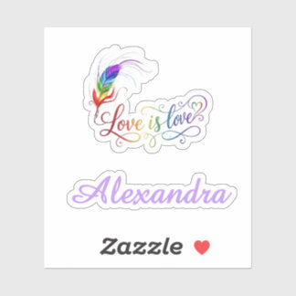 Liefde is Liefde Regenboogveer Persoonlijke Meisje Sticker