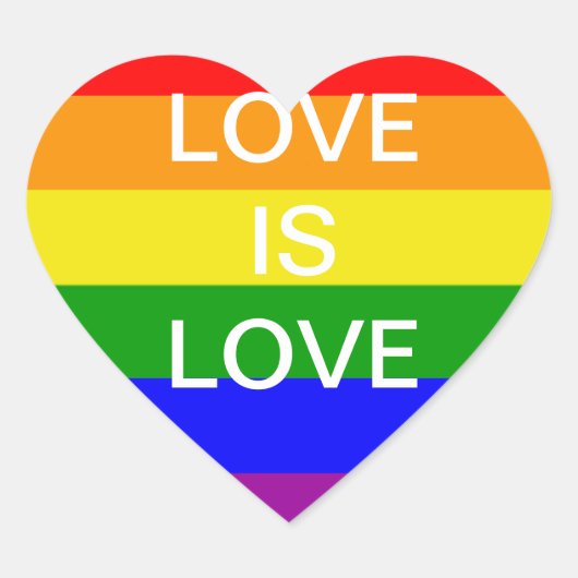 liefde is liefde Regenboogvlag Hart Sticker (Voorkant)