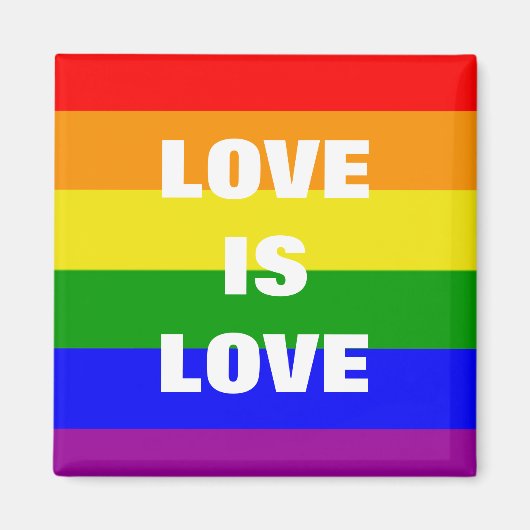 liefde is liefde Regenboogvlag Magneet (Voorkant)