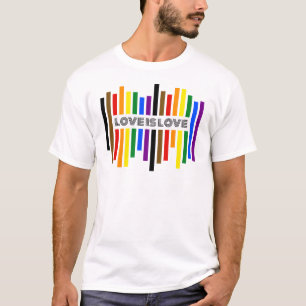 "Liefde is liefde" regenboogvlaggetjes T-shirt