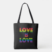 Liefde is liefde Retro Gay Pride LGBT Black Tote Bag (Achterkant)