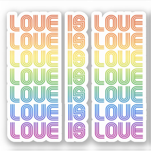 Liefde is Liefde Retro Sticker (Voorkant)