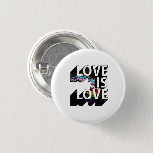 LIEFDE IS LIEFDE RONDE BUTTON 3,2 CM (Voorkant /achterkant)