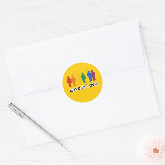 Liefde is liefde. ronde sticker (Envelop)
