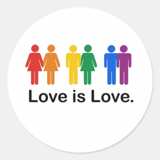 Liefde is Liefde Ronde Sticker (Voorkant)
