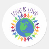 Liefde is liefde ronde sticker (Voorkant)