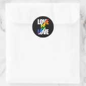 LIEFDE IS LIEFDE RONDE STICKER (Tas)