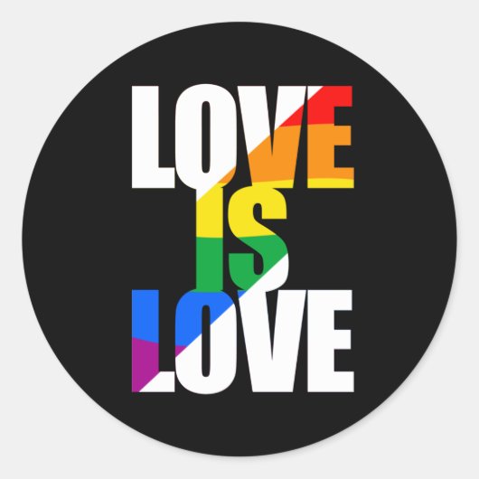 LIEFDE IS LIEFDE RONDE STICKER (Voorkant)