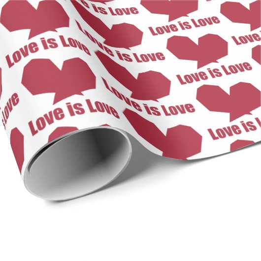 Liefde is liefde rood hart cadeaupapier (Rol Hoek)