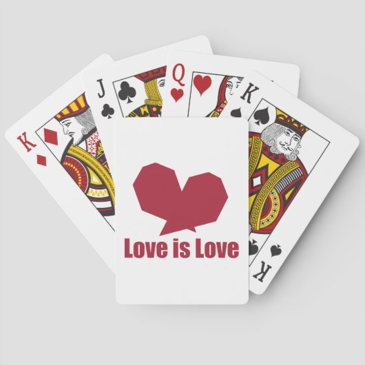 Liefde is liefde rood hart pokerkaarten (Achterkant)