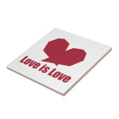 Liefde is liefde rood hart tegeltje (Zijkant)