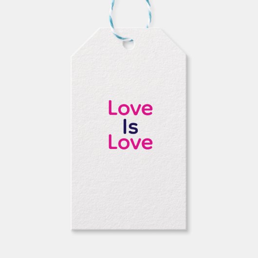 Liefde is liefde roze paarse kleurrijke pride LGBT Cadeaulabel (Voorkant)