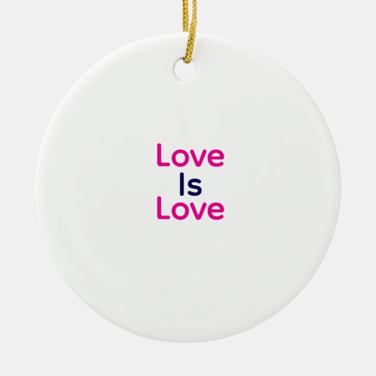 Liefde is liefde roze paarse kleurrijke pride LGBT Keramisch Ornament (Voorkant)