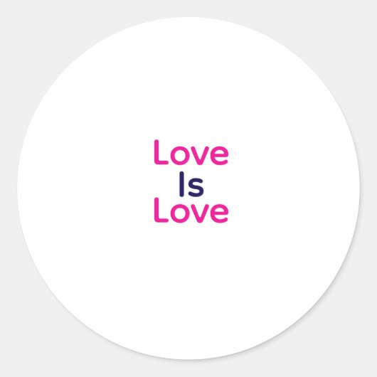 Liefde is liefde roze paarse kleurrijke pride LGBT Ronde Sticker (Voorkant)