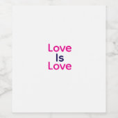 Liefde is liefde roze paarse kleurrijke pride LGBT Wijn Etiket (Enkel label)