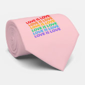 Liefde is Liefde roze regenboog LGBT pride Stropdas (Opgerold)