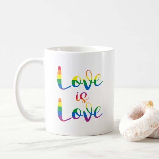 Liefde is liefde script Gay Pride Koffiemok (Met donut)