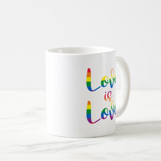 Liefde is liefde script Gay Pride Koffiemok (Voorkant rechts)