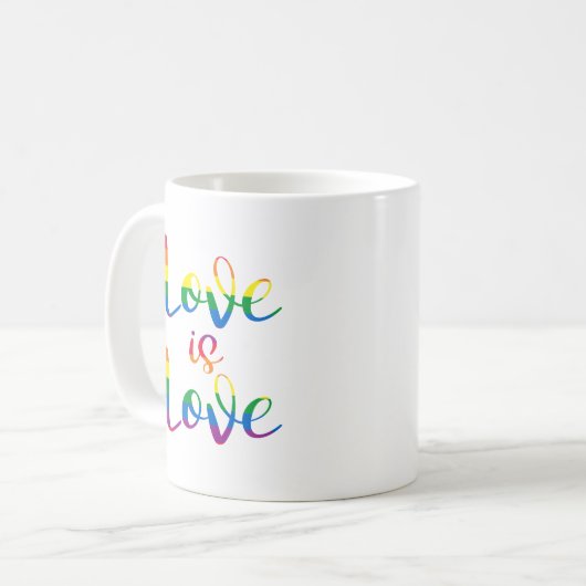 Liefde is liefde script Gay Pride Koffiemok (Voorkant links)