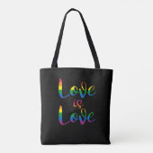 Liefde is liefde script LGBT zwart Tote Bag (Achterkant)