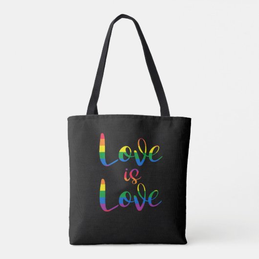 Liefde is liefde script LGBT zwart Tote Bag (Achterkant)
