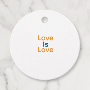 Liefde is liefde sinaasappel blauw kleurrijke prid bedankjes labels