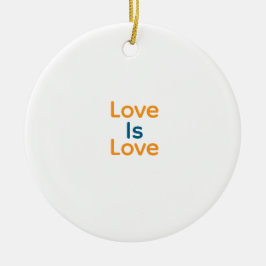Liefde is liefde sinaasappel blauw kleurrijke prid keramisch ornament