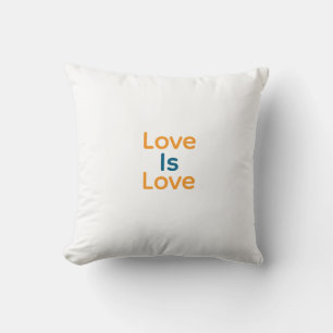 Liefde is liefde sinaasappel blauw kleurrijke prid kussen