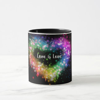 Liefde is liefde | spuitverf regenboog hart | trot mok
