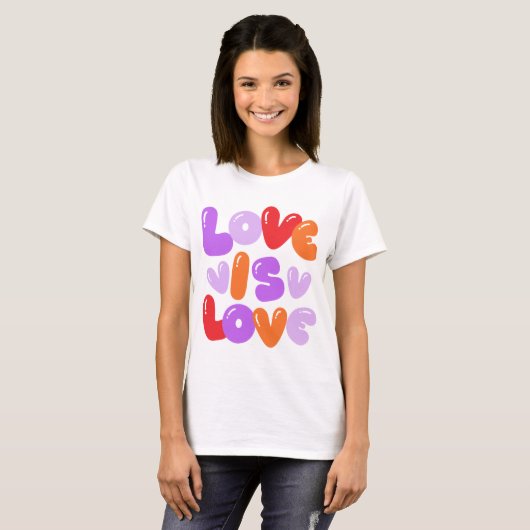 Liefde is liefde t-shirt (Voorkant volledig)