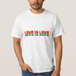 Liefde is liefde trots holebi queer retro regenboo t-shirt