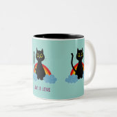 LIEFDE IS LIEFDE trots kat mok (Voorkant rechts)