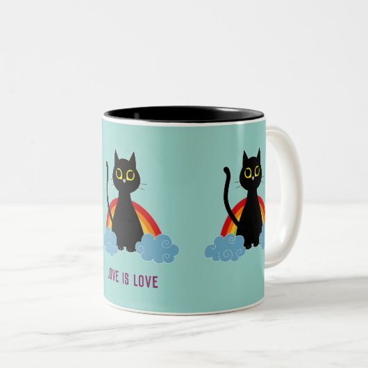 LIEFDE IS LIEFDE trots kat mok (Voorkant rechts)