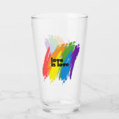 Liefde is Liefde Trots LGBTQ Regenboog Motief Glas (Achterkant)