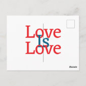 Liefde is liefde trots rood blauw juni LGBTQ eenvo Briefkaart (Achterkant)