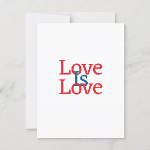 Liefde is liefde trots rood blauw juni LGBTQ eenvo Briefkaart