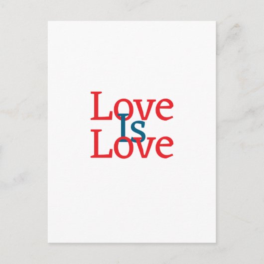 Liefde is liefde trots rood blauw juni LGBTQ eenvo Briefkaart (Voorkant)