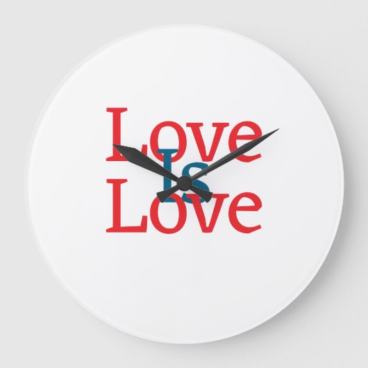 Liefde is liefde trots rood blauw juni LGBTQ eenvo Grote Klok (Voorkant)